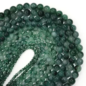 Perline di calcedonio verde perle rotonde in pietra naturale per creazione di gioielli
