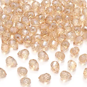 Champagne gefacetteerde kristallen druppelkralen voor DIY armbanden, kettingen en maken.