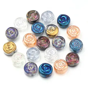 Bunte galvanisierte Glasrosenperlen für DIY Schmuckherstellung Armbänder Halsketten Zubehör