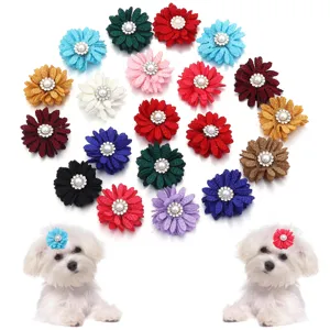 Flores de tela coloridas perla diamantes de imitación accesorios para zapatos niños bolsos
