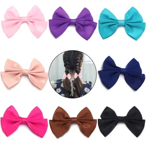 Style coréen enfants polyester double couche nœud pinces à cheveux colorées accessoires DIY