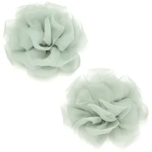 Double layer mesh rose fabric flower close-up detail, perfect for DIY handmade crafts.