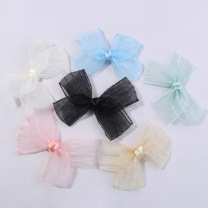 Pleated organza ribbon large bow accessories for clothing socks hair doll headband hat bag decor