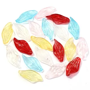 Colorful glass leaf beads for DIY jewelry making, handmade bracelets, necklaces and earrings.