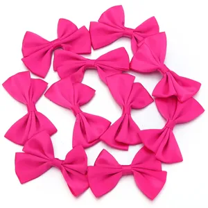 Nœuds en ruban de satin double couche rose pour bricolage, vêtements et accessoires