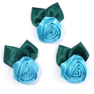 Handgemaakte stof satijn lint roos knop DIY accessoires voor haarspelden, broches en kleding.