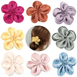 Handmade Satin Five-Petal Flower Craft Patch For DIY Hair Clip Clothing Shoe Bag Materials Supplies Original Design Craft Flower