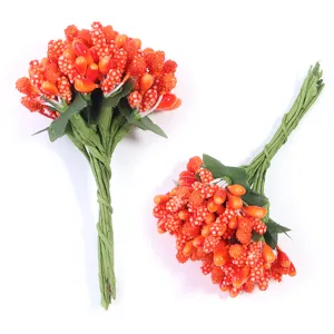 Künstliche zweifarbige Beeren Blumen DIY Blumenaccessoires Strauß für Heimwerker.