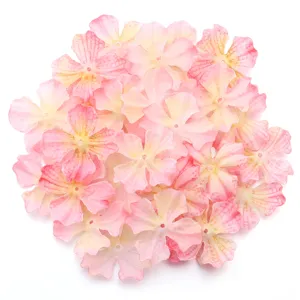 Artificial pink 4-petal flower petals DIY craft non-woven fabric accessories detail view