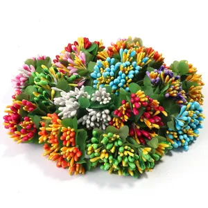 Bunte künstliche Blumenstaubblätter zweifarbige Beeren Stempel für DIY Blumenbasteln Dekoration