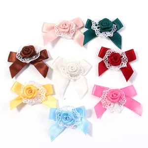Colorful ribbon bow rose lace appliques for Lolita headwear craft DIY accessories