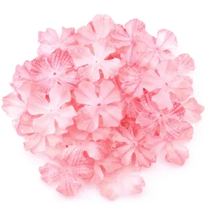 Pink 4-petal artificial fabric flowers for DIY crafts, hair clips, and clothing accessories.