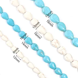 Turquoise teardrop shape loose beads DIY necklace bracelet jewelry making 8-18mm