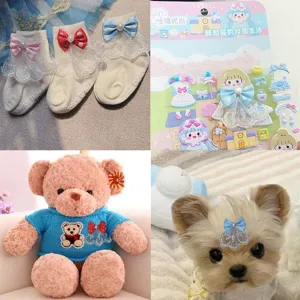 Ruban dentelle pois nœud papillon DIY accessoires pour pinces cheveux chaussettes