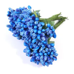 Blaue künstliche Beeren Blütenstempel DIY Blumen Zubehör für handgemachte Bastelarbeiten
