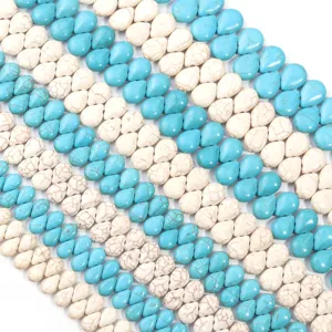 Blue white turquoise tear drop beads DIY necklace bracelet ethnic jewelry accessories