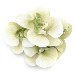 Artificial phalaenopsis orchid flower heads fabric floral arrangement DIY craft accessory.