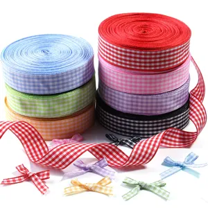 Nastro a Quadri in Poliestere per Confezioni Regalo Gingham Nastro per DIY Fiocchi Capelli Artigianato Abbigliamento Scarpe Cappelli Materiali