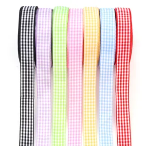 Nastri in poliestere a quadri colorati per confezioni regalo e fai da te artigianale
