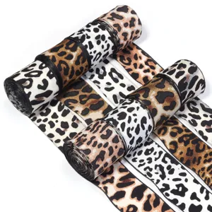Leopard Print Satin Ribbon For DIY Garment Accessories Gift Wrapping Boxes Hair Decoration Shoes Bags Satin Ribbons
