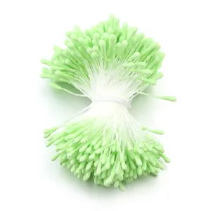 Hellgrüne künstliche Blumenstaubblätter Doppelköpfe DIY Handwerk Blumen Zubehör Set