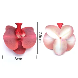 Artificial orchid flower heads for wedding decoration hair clip DIY floral craft accessories