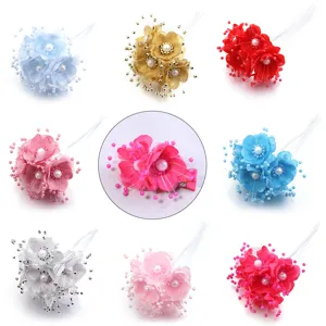 Horquillas de tela artificial para el pelo, ramo boda DIY hecho a mano, dijes florales coloridos.