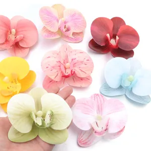 Artificial fabric orchid flower heads bulk for wedding party home DIY craft hair clips decor