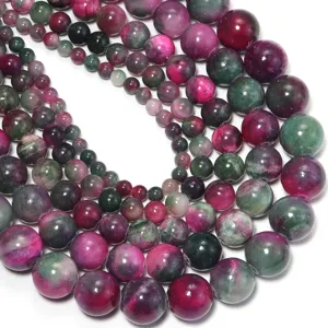 Perline tonde in agata di pietra naturale colorata per la creazione di gioielli fai da te.