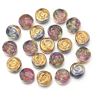 Galvanisierte Glas Rosen Perlen perfekt für DIY Schmuckherstellung Armbänder.