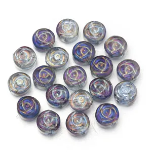Elektroplattierte Glas Rosen Perlen DIY Armband Halskette Schmuck Zubehör Basteln