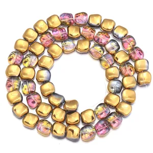 Galvanisierte Glasperlen unregelmäßig für DIY Handgemachte Armbänder Halsketten Schmuck Zubehör.