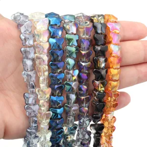 Elektrookidierte Glas Schmetterling Perlen bunte Kristall Stränge für DIY Schmuckherstellung