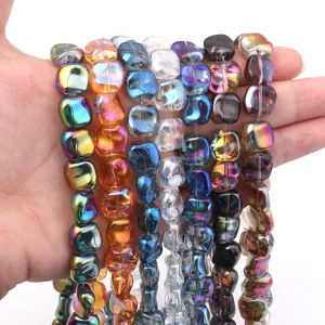 Unregelmäßige galvanisierte Glasperlen bunte lose Perlen für DIY Armband Halskette Schmuck