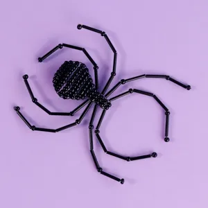 Μαύρη Χάντρα Αράχνη Καρφίτσα Halloween Σκοτεινό Γοτθικό Στυλ Αξεσουάρ Κοσμήματα