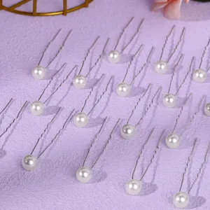 Horquilla de perlas en forma de U accesorios para el cabello de novia boda elegante
