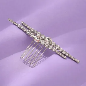 Elegant rhinestone hair comb for wedding party and daily styling. Sparkling crystal hair accessory.