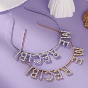 Rhinestone party headband crystal bride me hair hoop for birthday celebration event accessories