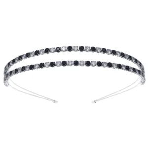 Double row rhinestone headband silver crystal hair hoop elegant bridal party hair accessories