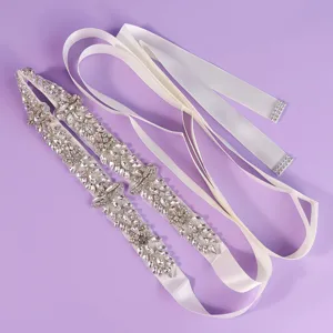Exquisite bridal rhinestone sash wedding dress belt with sparkling crystal for parties