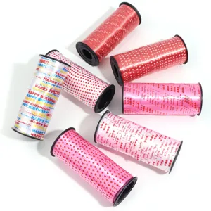 Decorative heart print ribbon set for party gift wrapping and festival celebration details.