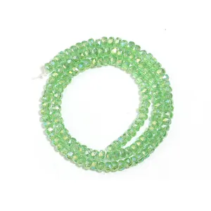 Light green faceted rondelle crystal spacer beads for DIY jewelry making and craft accessories.