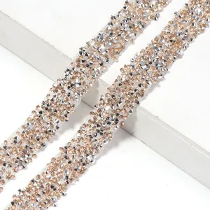 Cinta de diamantes de imitación de resina AB de alta calidad para accesorios de ropa DIY.