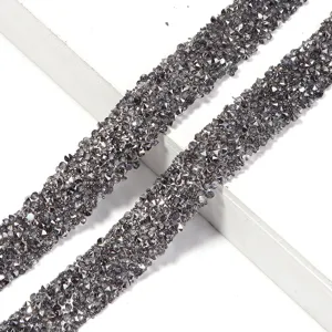 Cinta de diamantes de resina gris oscuro para accesorios de ropa, cinturón y manualidades.