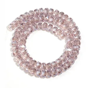Faceted crystal rondelle spacer beads light purple DIY jewelry making crafting accessories strand