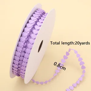 Μωβ κορδέλα σε σχήμα καρδιάς 20 γιάρδες 0.8cm πλάτος για συσκευασία δώρων DIY διακόσμηση