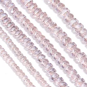 Faceted crystal rondelle beads for DIY jewelry making, beautiful shiny spacer bead strands.