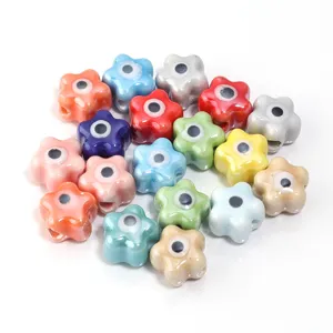 Keramische bloem kralen kleurrijk DIY sieraden maken losse tussenstukken armband en ketting