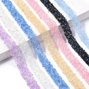 Cinta de diamantes de imitacion de resina AB tira de cristal termoadhesivo para ropa DIY