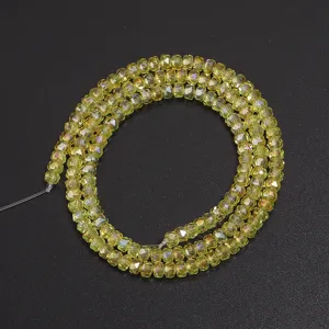 Faceted crystal rondelle spacer beads for DIY jewelry making, crafting, and accessories.